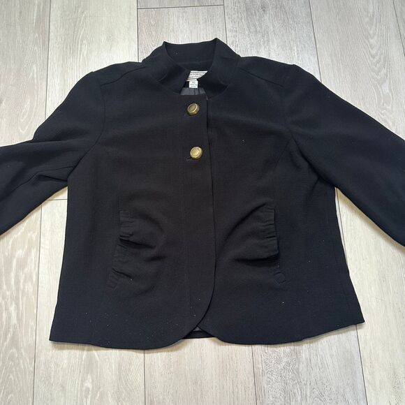 Simonton says designed by George jacket long sleeve blazer black pockets size xs - Picture 1 of 14